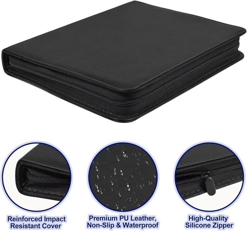 WITHYU Currency Album with 180 Pockets - Expandable 3-Ring Binder Currency Organizer with Clear Non-PVC Sleeves for Banknotes, Bills, Tickets, and Collectibles (Black) - Image 5